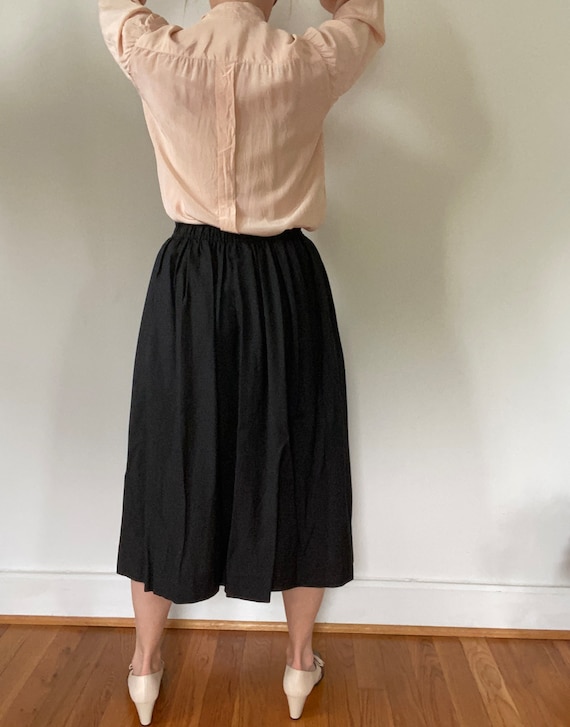 Valentino Black linen button down vintage skirt w… - image 3