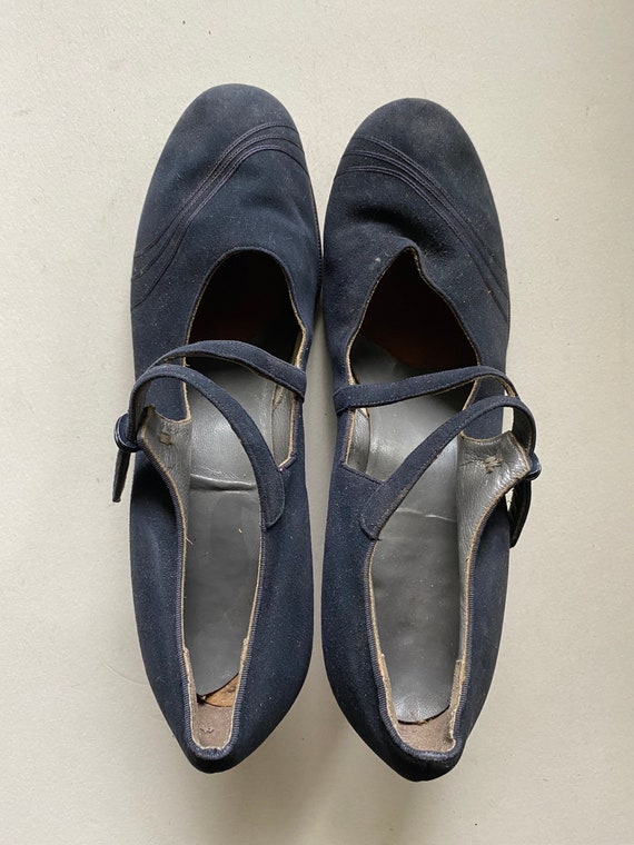 1920s/1930’s Blue suede high heeled shoes - image 6