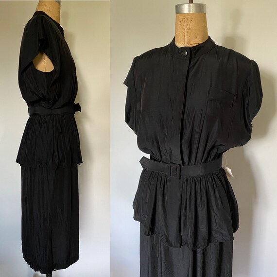 NWT 1980's Dead stock Black New Wave Style dress P