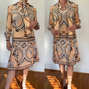 Emilio Pucci vintage 1960’s silk two piece pleated skirt set