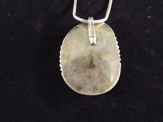 Sterling Silver Turquoise Pendant with 18" Italia… - image 5