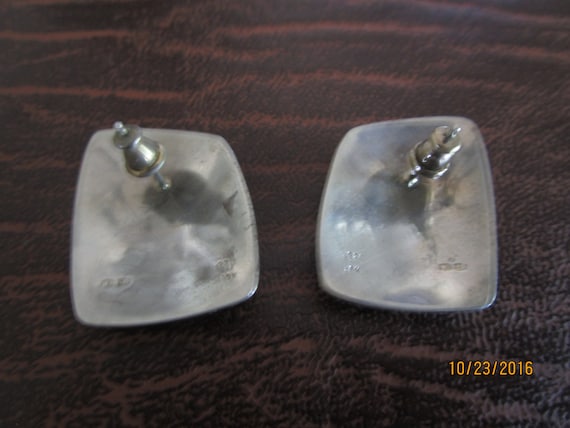 Sterling Silver Sturdy  Stud Post Back Earrings  … - image 2