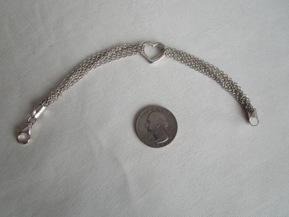 Sterling Silver heart multi stringed bracelet   V… - image 3