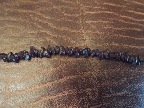 Garnet Red Amethyst Quartz Necklace  strand 32" l… - image 3