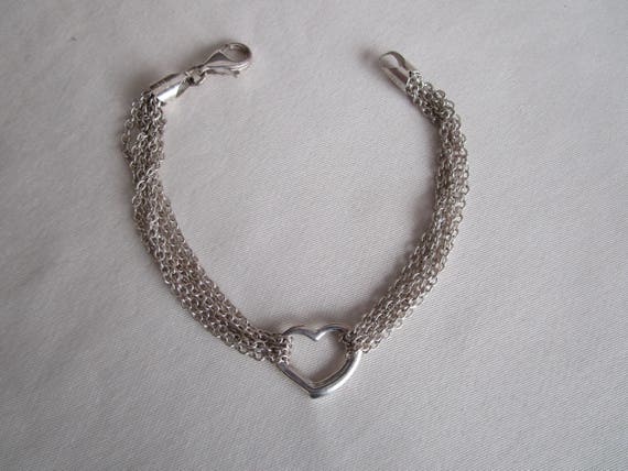Sterling Silver heart multi stringed bracelet   V… - image 4