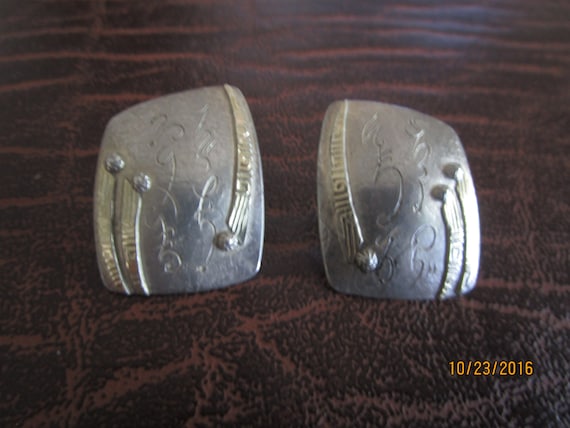 Sterling Silver Sturdy  Stud Post Back Earrings  … - image 1