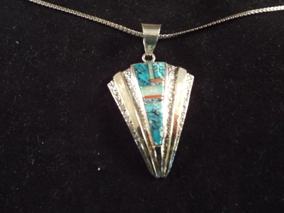 Turquoise, Opal, Coral, Sterling Silver Arrowhead