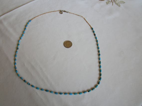Native American Style Turquoise Melon Shell Neckl… - image 2
