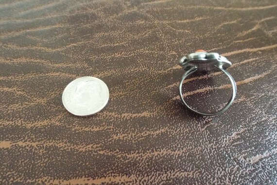 Red Coral Ring, Native American, Statement Ring, … - image 2