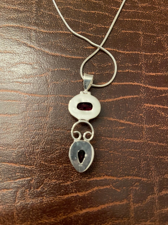 Silver colored Pendant with Lab created Rubies or… - image 3