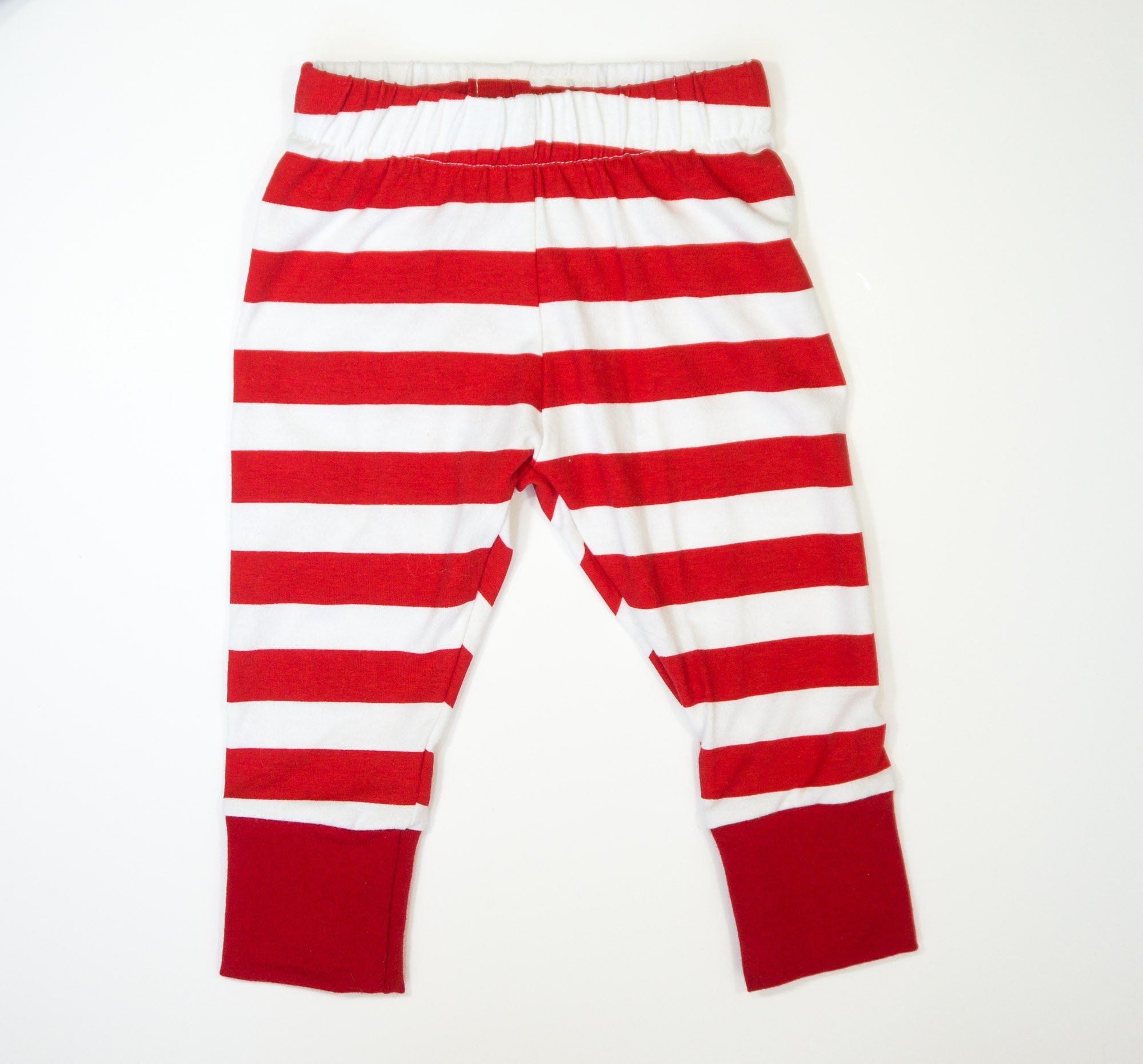 03 month red stripe leggings Baby leggings red and white