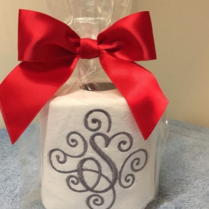 Monogrammed Toilet Paper the perfect gift for the person that has it all image 3