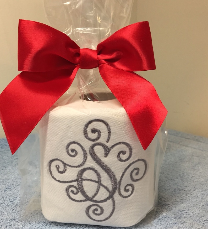 Monogrammed Toilet Paper the perfect gift for the person that has it all image 3