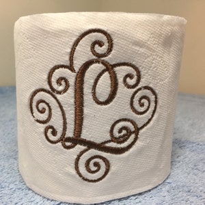 Monogrammed Toilet Paper the perfect gift for the person that has it all image 2