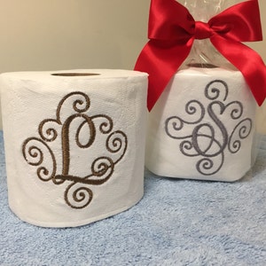 Monogrammed Toilet Paper the perfect gift for the person that has it all image 1