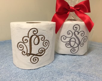 Monogrammed Toilet Paper - the perfect gift for the person that has it all