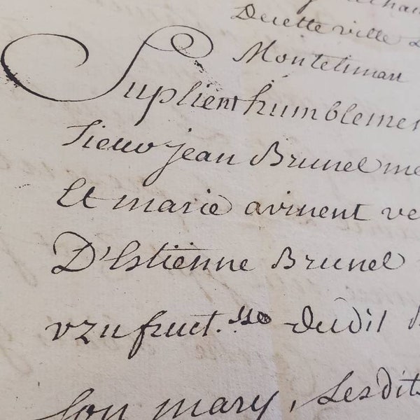Stunning Script!.. Gorgeous Handwritten Manuscript 1763 French Marriage