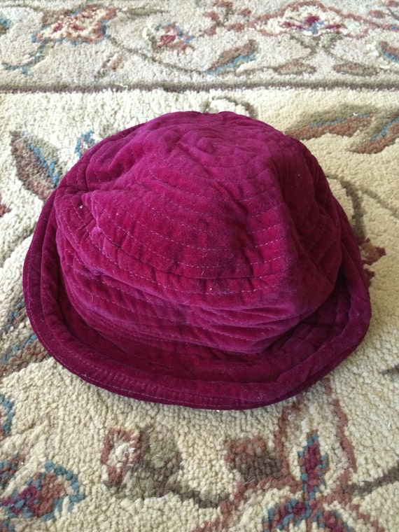 Vintage 1990's Wine Cotton Felt Hat