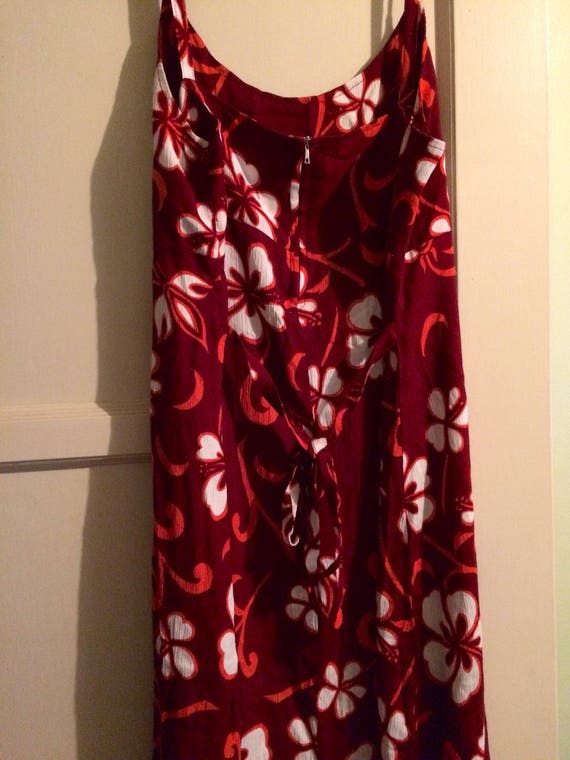 Vintage Hawaiian Red, White, Orange flower Dress - image 3