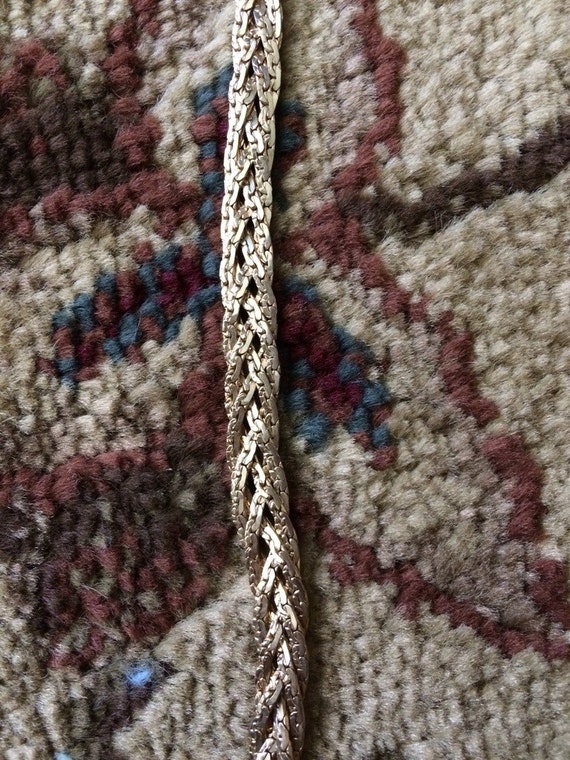 Vintage 1980's gold tone braided chain necklace - image 3