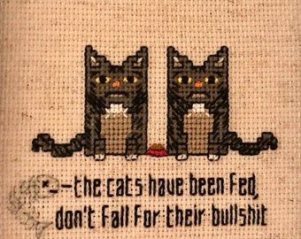 Stuff TWO Angry Cats say with your Inappropriate Saying or Phrase. (5x5 or4x6)