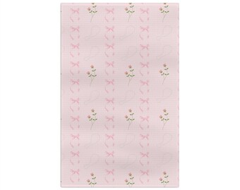 Coquette Tea Towel | coquette aesthetic | coquette decor | bow towel | gifts for her | shower towel gift | bow aesthetic | pink towel gift
