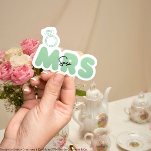 Personalized Mrs Sticker | Wedding Party Favors | Bridal Shower Decorations | Customizable Bachelorette Party Stickers & Gifts