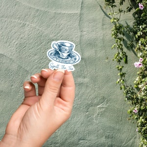 Spill The Tea High Society Sticker, Bridgerton, Regency Era, Lady Whistledown, Vintage Style Sticker for Literary fans of the Series, Polin