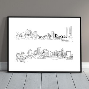 TWIN CITIES Skyline Print, Instant Digital Download
