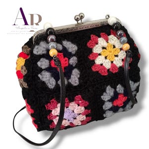 Borsa clic clac Granny Square uncinetto