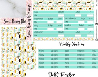 Birthday Cake Budget Kit 7x9 | Monthly Budget Kit | Weekly Budget Kit | Erin Condren Budget | Budget Planner Sticker kit