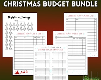Printable Christmas Budget Planner and Tracker, Budget for Christmas, Holiday planner and budget, Gift list, card list,  digital