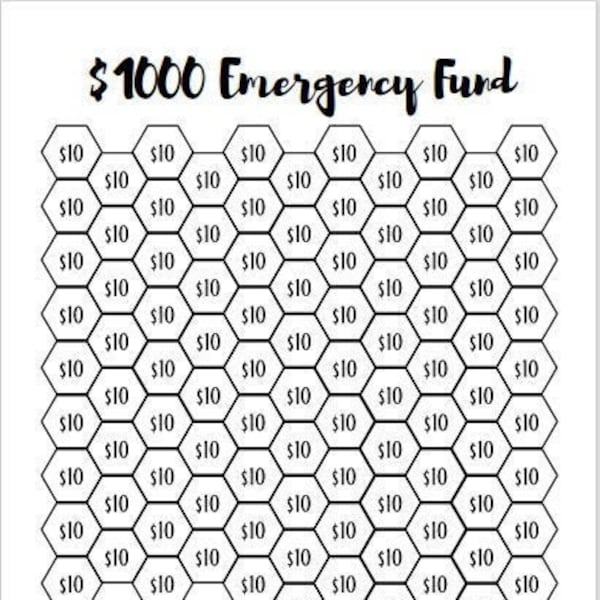 Printable Beehive Emergency Fund Savings Tracker, savings goal, Dave Ramsey, the budget mom, digital tracker, Budgeting, baby steps