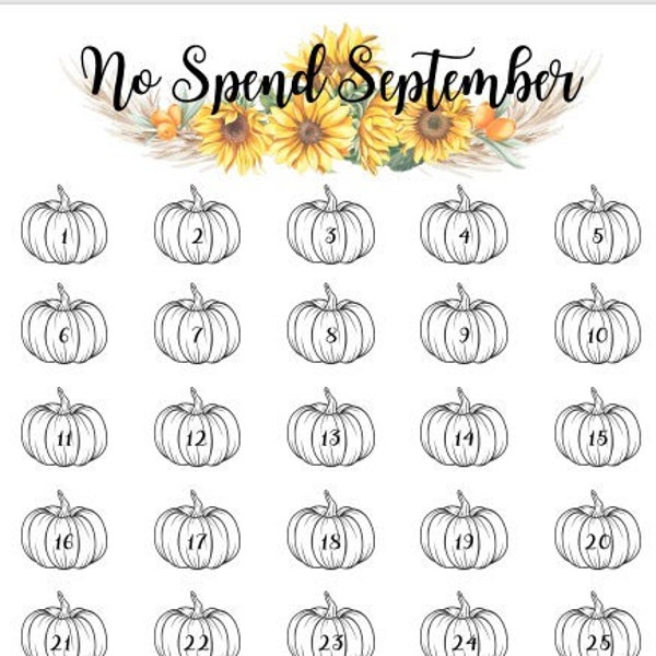 Printable No Spend September Challenge Tracker, Savings Challenge, September Savings, The Budget Mom, Dave Ramsey