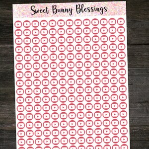 Youtube Icon Planner Stickers, Erin Condren, Happy Planner