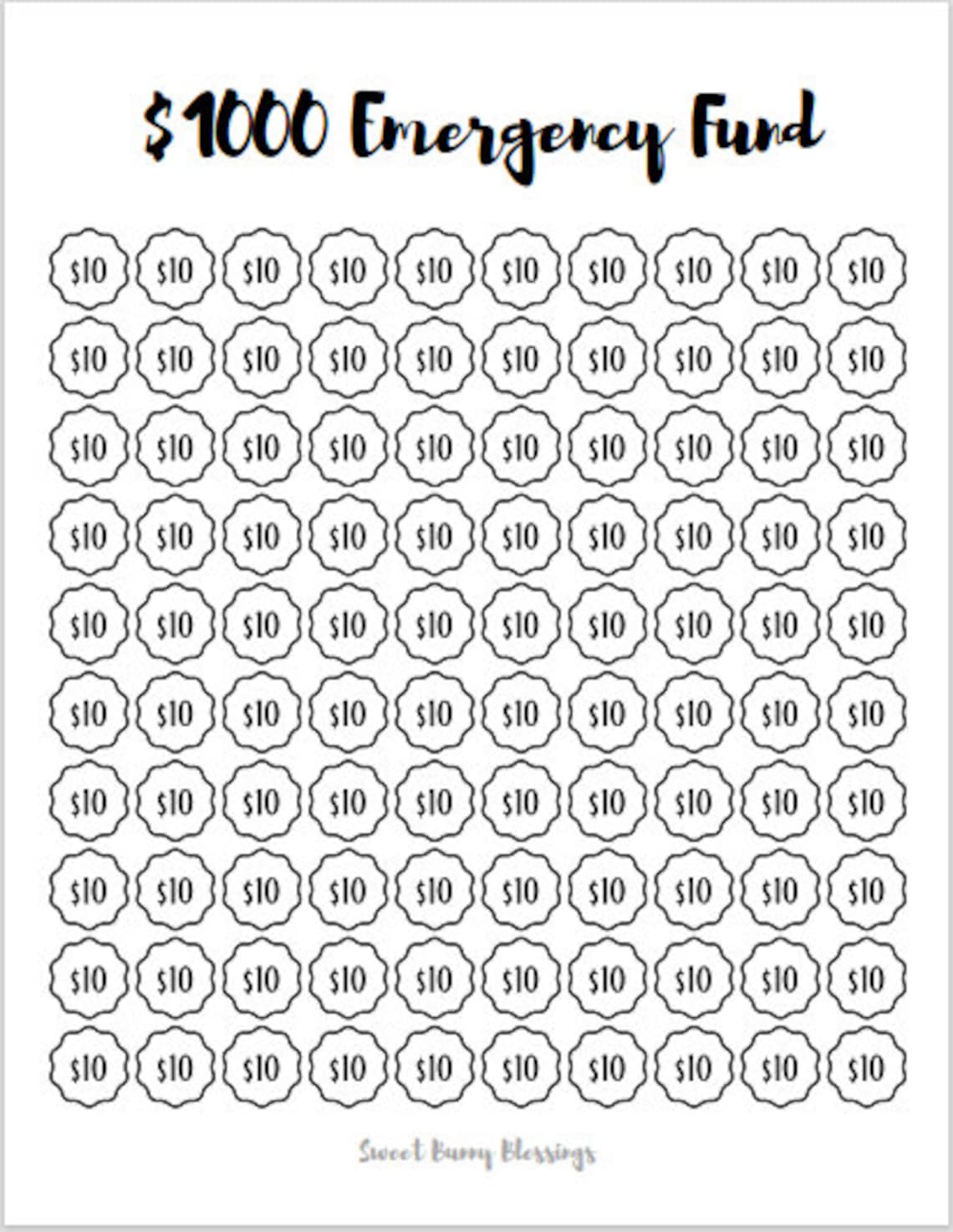 Printable Emergency Fund Savings Tracker / Savings Goal | Etsy