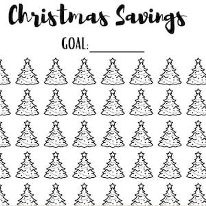 Rastreador de ahorros para árboles de Navidad imprimible / Fondos de amortización / Presupuesto por cheque de pago / Meta de ahorro / rastreador digital / Libre de deudas