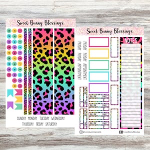 Lisa F. Inspired Rainbow Leopard Monthly Kit | fits 7x9 planners | Monthly Planner Kit | Erin Condren | Monthly Sticker kit