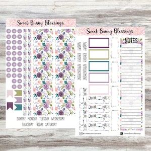 Watercolor Floral Monthly Kit | fits 7x9 planners | Monthly Planner Kit | Erin Condren | Monthly Sticker kit