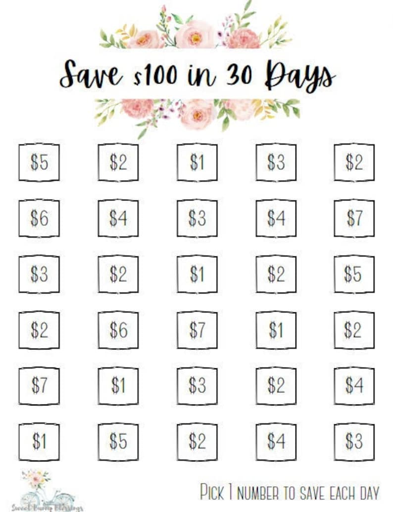 Printable Save 100 Dollars In 30 Days Savings Tracker Savings Etsy printable-save-100-dollars-in-30-days-savings-tracker-savings-etsy