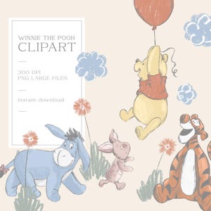 Lot de cliparts PNG Winnie l'ourson