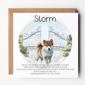 Carte personnalisée de perte d'animal de compagnie | Carte commémorative d'Akita | de sympathie pour animal de compagnie | de sympathie pour chien | Carte de décès d'un animal de compagnie