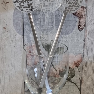 Disco Ball Cocktail Stirrer: Bride&#39;s Last Disco Party Decor