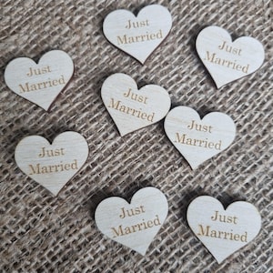 Personalized Wooden Heart Confetti: Rustic Wedding Table Decorations