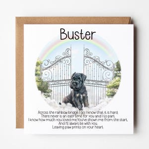 Tarjeta personalizada de pérdida de mascota / Tarjeta conmemorativa de Schnauzer / Tarjeta de condolencias para mascotas / Tarjeta de condolencias para perros / Tarjeta de duelo por una mascota