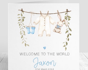 Personalized New Baby Boy Card: Keepsake Greeting Card