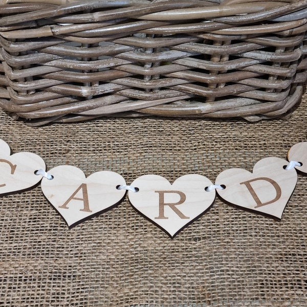 Cards Bunting, Wedding Cards Sign, Wooden Cards Sign, Wedding sign