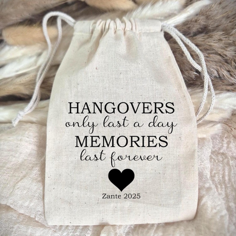 Hangover Kit Favor Bag | Bachelorette Hen Party Favours image 1