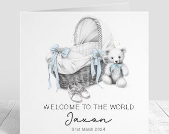 Personalized New Baby Boy Card: Keepsake Greeting Card