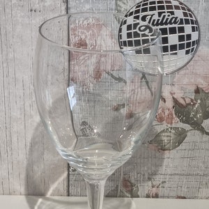 Personalized Disco Ball Drinks Charm: Hen Party Wine Glass Tag